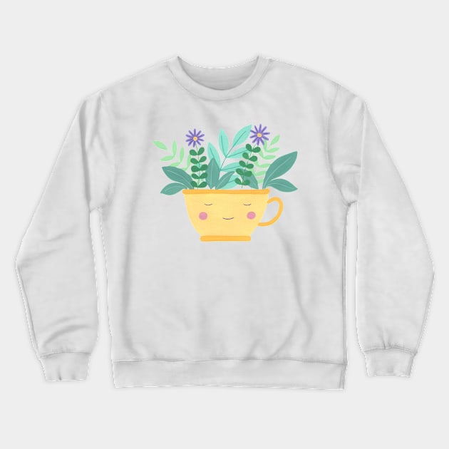 Flowers in a teacup Crewneck Sweatshirt by NashTheArtist